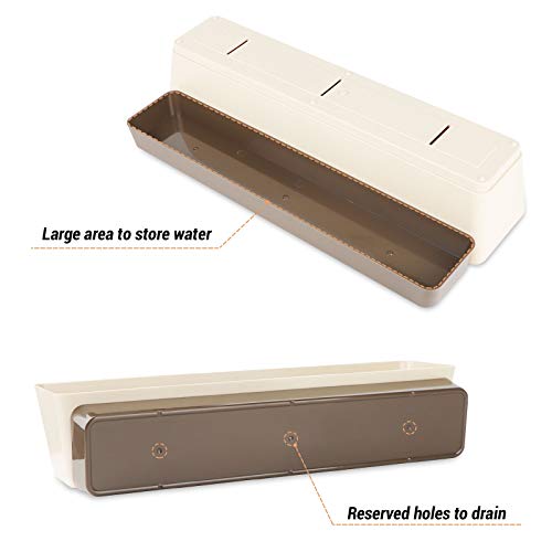 Greaner Indoor Windowsill Planter Boxes, 6 Pack 16 X3.8 Inch Rectangle Succulent Cactus Window Box With Tray, Modern Plastic Plant Pots For Porch, Patio, Garden Balcony, Home Office Outdoor Decoration #TOP4