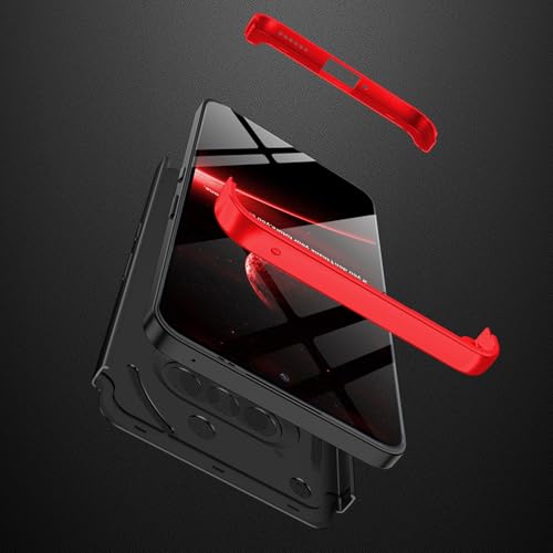 Image of Kapa Double Dip Full 360 Protection Back Case Cover for Nothing Phone 3A 5G (Red,Black)