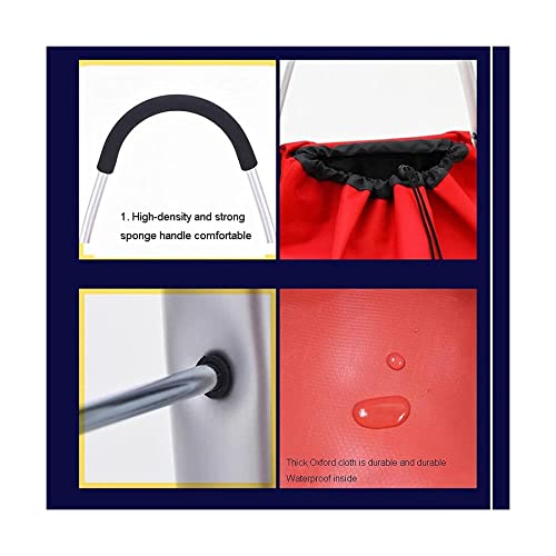 QUANLI Klappbarer Einkaufstrolley, große Kapazität, zusammenklappbarer Einkaufswagen mit Aluminium-Legierung Rahmen und… – Bild 4