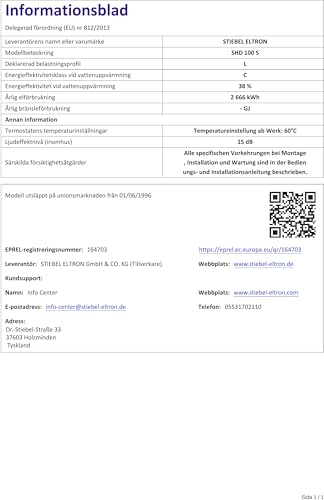 STIEBEL ELTRON 73060 geschlossener Durchlaufspeicher SHD 100 S, 100 l.3.5/21 kW, weiß