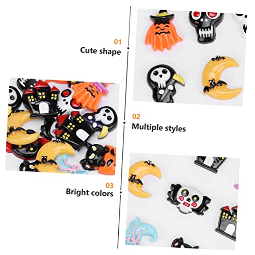 Accesorios de resina para Halloween NUOBESTY pack de 48 piezas para manualidades y fundas 3