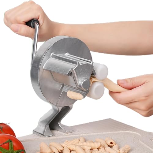 Máquina para hacer pasta y macarrones de aluminio - Prensa para tallarines y cavatelli con manivela ergonómica | Práctica herramienta de cocina para preparar pasta casera Máquina para hacer pasta y macarrones de aluminio - Prensa para tallarines y cavatelli con manivela ergonómica | Práctica herramienta de cocina para preparar pasta casera