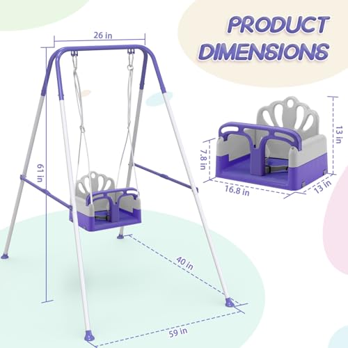 image for Yozoia Foldable Toddler Swing Set and Baby Jumper, Indoor & Outdoor Us