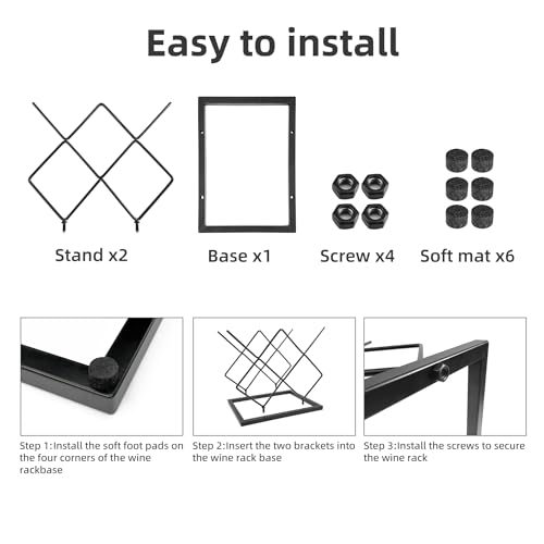 Small Wine Racks Countertop(5 Bottle Capacity),Metal Wine Bottle Holder Modern Black for Home Kitchen Bar,Tabletop Wine Rack for Cabinet, Pantry, Wine Bottle Storage - Image 5