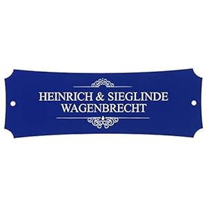 Kds Elegance Türschild Blau Aluminium 14x5 cm