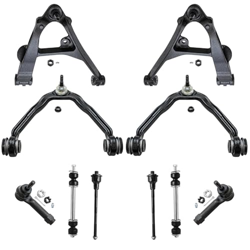 Image of Detroit Axle - Front End Kit for 1999-2006 Chevrolet Silverado 1500 GMC Sierra 1500 Suburban Yukon Tahoe Cadillac Escalade 4 Lower Upper Control Arms with Ball Joint 2 Sway Bars 4 Outer Inner Tie Rods