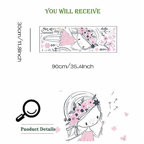 Vinilo Decorativo Pale Pink Dandelion Girl 24.8”x29.5” miniatura 5