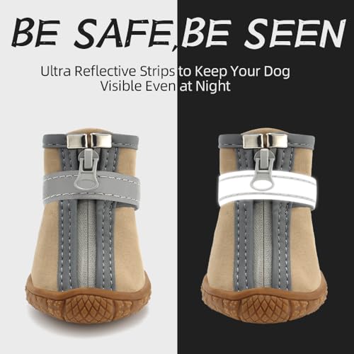 Dog Shoes for Small Dogs Boots, Waterproof Dog Booties Paw Protector for Outdoor Walking, Puppy Shoes with Reflective Strips Rugged Anti-Slip Sole for Hardwood Floors Hot Pavement Winter Snow 4PCS/Set Dog Shoes for Small Dogs Boots, Waterproof Dog Booties Paw Protector for Outdoor Walking, Puppy Shoes with Reflective Strips Rugged Anti-Slip Sole for Hardwood Floors Hot Pavement Winter Snow 4PCS/Set