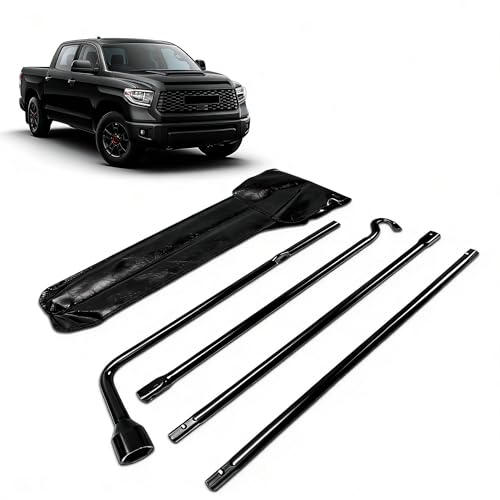Image of Spare Tire Tool Kit for 2007-2021 Tundra 2008-2021 Sequoia | Rattle-Free | Heavy Duty Lug Wrench Extension Rods with Hook for Spare Tire Winch | Direct OEM Fit | Rust & Corrosion Resistance