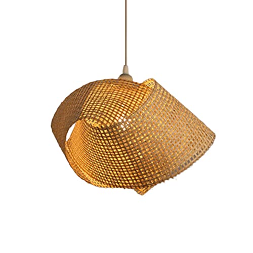 Luminaire suspendu en bambou naturel avec cordon réglable de 120 cm
