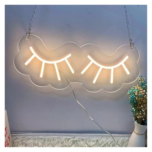 Enseigne au néon Cils LED 30cm avec alimentation USB pour décoration murale