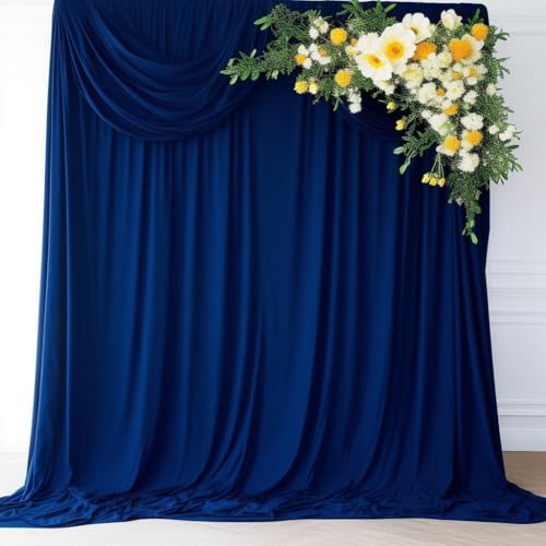 Rideau de fond de fête bleu foncé pour photocall d'anniversaire et de baptême