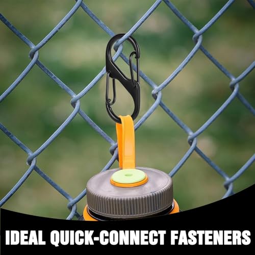 12 Stück Metall Doppelkarabiner, Dauerhaft S Karabiner Schwarz, S Ring Verschlusskarabiner, Klein Robust Schlüssel Karabiner, Mini Karabinerhaken Widerstehen Rost, Klein Doppelcliphaken für Camping