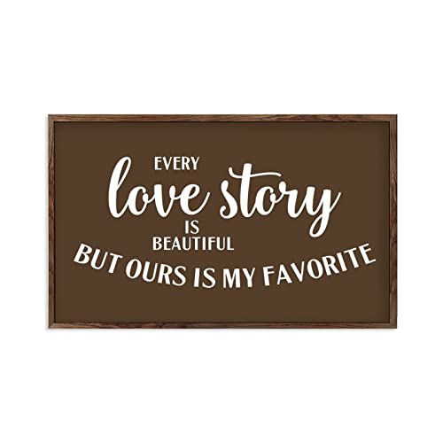 Panneau de cuisine en bois déco murale vintage Every Love Story