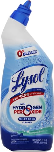 Image of LysolPower and Free Toilet Bowl Cleaner with Hydrogen Peroxide Cool Spring Breeze Scent, 24 Ounce (Pack of 6)