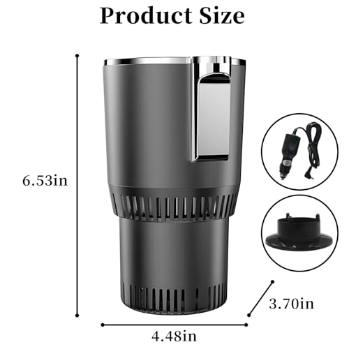 Image of Smart Car Heater & Colder Cups|Car Cup Holder|Quick Thermal Heating Cups|Car Refrigerator Quick Cooling Cups|Suitable for Most Cars,Chirstmas Gift for Men /Women,Black
