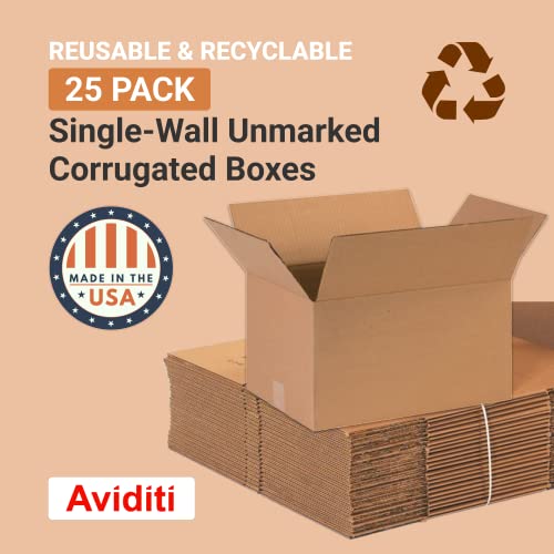 Image of BOX USA Shipping Boxes Medium 16 inchL x 11 inchW x 9 inchH 25-Pack - Corrugated Cardboard Box for Moving, Mailing, Packing, Packaging and Storage