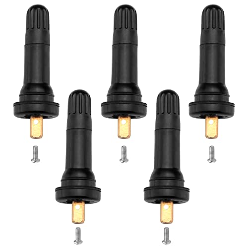luxlead 5 PCS TPMS 20008 Tire Valve Stem Set Rubber Snap-in Tubeless Tire Valve Stems Fit for 0.453 inch Rim Holes on Vehicle Tires