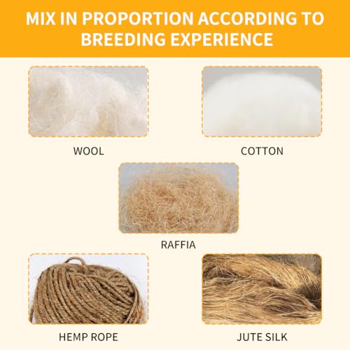Image of Bibabala 40g /1.41oz Pack Bird Nesting Material, Mixing Natural Materials Breathable and Dry Building for Bird for Cage,Gardens,Tree Trunks