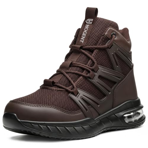 Hogent Steel Toe Boots for Men, Cushioned Safety Work Shoes - image 1