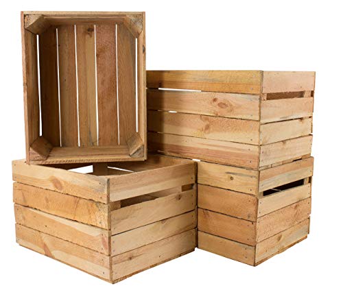 Vintage Möbel 24 GmbH 5-pack gamla trälådor – begagnade fruktlådor, vinlådor – Used Look – för dekoration, förvaring eller möbelbyggnad