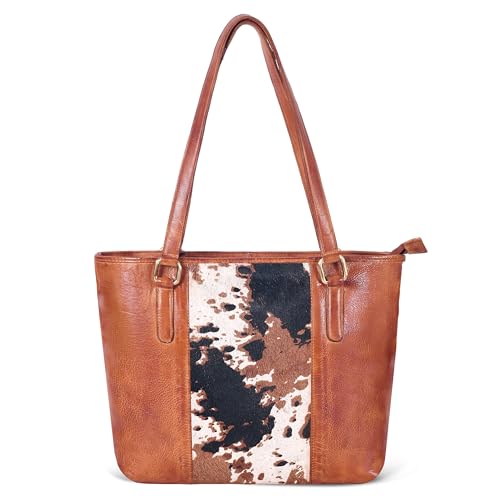 Image of Leather Purse For Women - Real Leather Tote For Women - Ladies Shoulder Handbag For Work, Travel, Casual Use