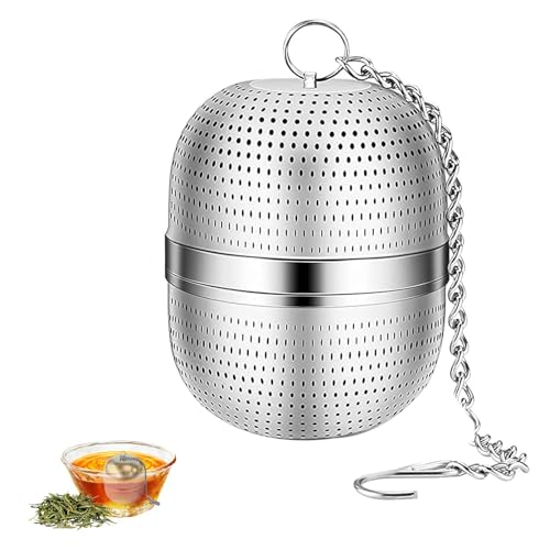 Qinsky Filtro Per Tè In Acciaio Inox,Infusore per Tisane Palline da Tè Filtro de Te Acciaio Inossidabile 304 tè con catena Filtro per Tè per Tazza/Teiera/Bollitore