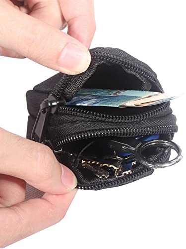 Mini Coin Pouch Change Holder, Outdoor Tactical Wallet Nylon Waist Bag For Men, Multi-Functional Coin Purse Cash Holder Money Pouch, Small Change Bag With Two Zipper Compartments (Army Green) #TOP4