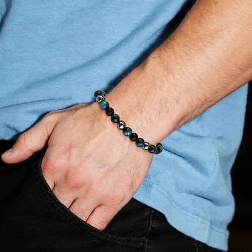 Pulsera Triple Protección de Piedra Natural para Hombre miniatura 3