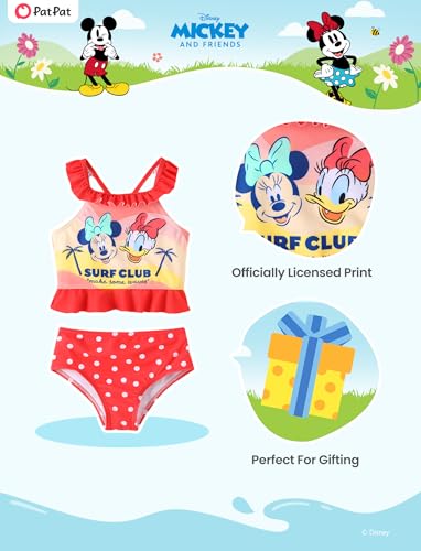 Image of Disney Elsa Princess Toddler Girls Two Piece Tankini Top and Bow Tie Bikini Bottom Beach Swimsuit Set