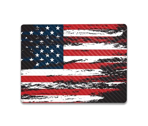 Image of MightySkins Carbon Fiber Skin Compatible with Microsoft Surface Laptop Go 3 (2023) Full Wrap Kit - Tattered Flag | Protective, Durable Textured Carbon Fiber Finish | Made in The USA