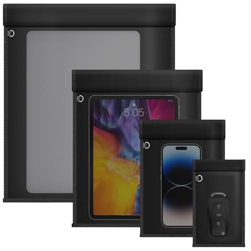 Zhaoyao Pacote com 4 bolsas Faraday, antirastreamento e antifurto...