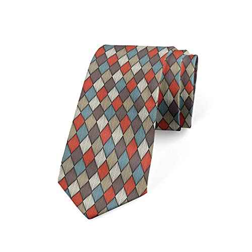 Corbatas de Hombre, Corbatas de Moda de Novedad para Hombres Corbata Delgada para Caballeros, Lazos de Moda para Negocios Formales Informales (Patrón de rombo colorido)-8x145cm Cover