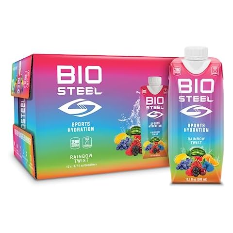 BioSteel Sports Drink, Great Tasting Hydration with 5 Essential Electrolytes, Rainbow Twist Flavor, 16.7 Fluid Ounces, 12-Pack Cover