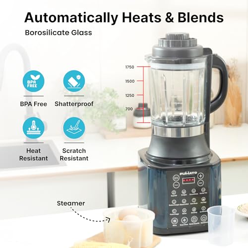 Image of FUMATO 10 in 1 Professional Blender 1.75L | 10 Presets with Keep Warm Function | Suitable for Soup, Juice, Nut Milk, Baby Food, Tea | Powerful 100% Copper Motor | 800W
