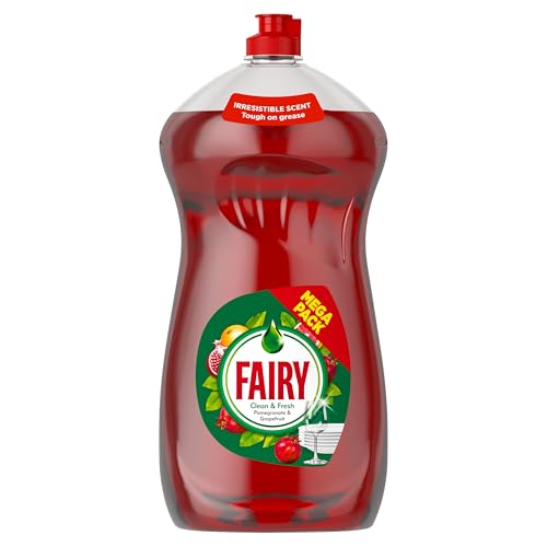 Fairy Clean and Fresh Washing Up Liquid Pomegranate and Grapefruit 1450ML with Rich Formula for Sparkling Clean Dishes Powerful Grease Cutting and Fantastic Fruity and Floral Scent