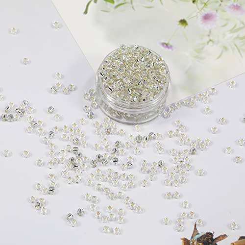Bala&Fillic Clear Silver Lined Color 3mm Seed Beads About 3600pcs/100 Grams in Bag - Image 2