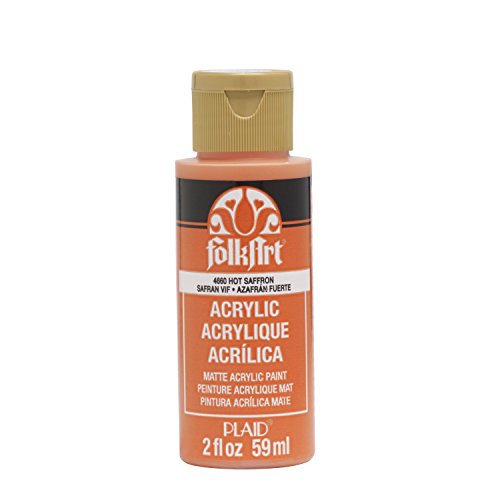 FolkArt 4660 Acrylic Paint, 2 oz, Hot Saffron, 2 Fl Oz