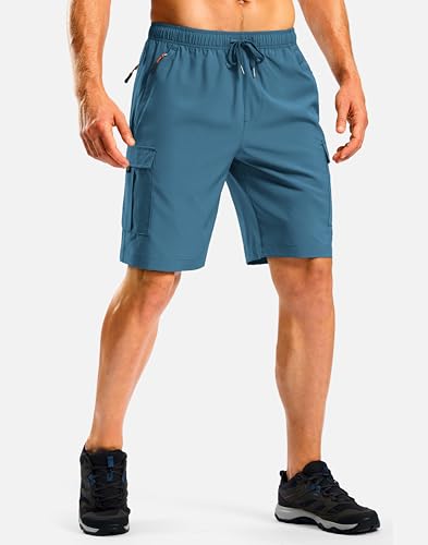 Image of Pudolla Men's Hiking Cargo Shorts with 5 Pockets Lightweight Casual Shorts