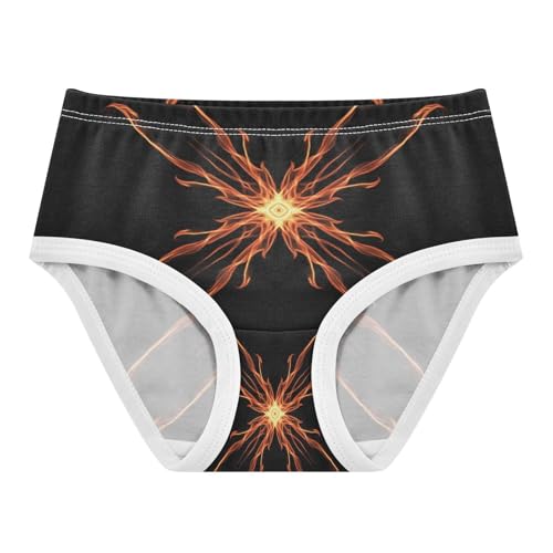 Girls' Underpants Kids Cotton Underwear Panties Briefs For Girl Age 2-8 Years Flame Pattern