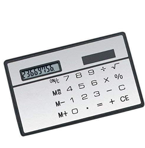 Image of Mini Solar Power Pocket Calculator Portable Mini Calculator for Home Office School (Silver and Black) (3)