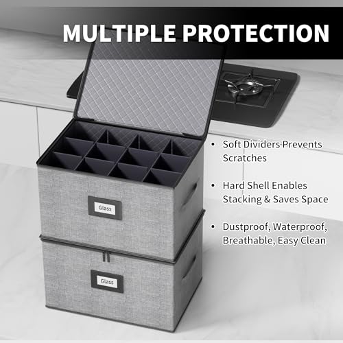 2-Pack Wine Glass Storage Box