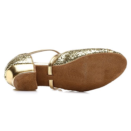 AOQUNFS Toddler Girls Latin Dance Shoes Low Heel Kids Salsa Ballroom Tango Dance Shoes,6073