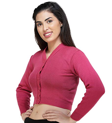 Image of Women Winter Wear V-Neck Full Sleeves Regular Fit Woollen Blouse