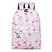 Fieans Schulrucksack Mädchen Teenager Rucksack Flamingo Schultasche Kinderrucksack Damen Wasserdicht Daypacks für Freizeit Schule Reise - Rosa