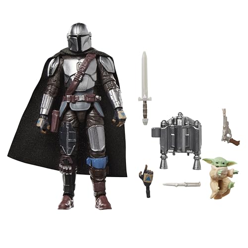 Star Wars The Vintage Collection Der Mandalorianer & Grogu, Deluxe Action-Figur zum Sammeln The Mandalorian & Grogu, Skala 9,5 cm
