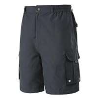 A.WAVE Outdoor Sports Cargo Short Elastic Waist Flat Front Quick Dry (XXX-Large (40-42), Black)