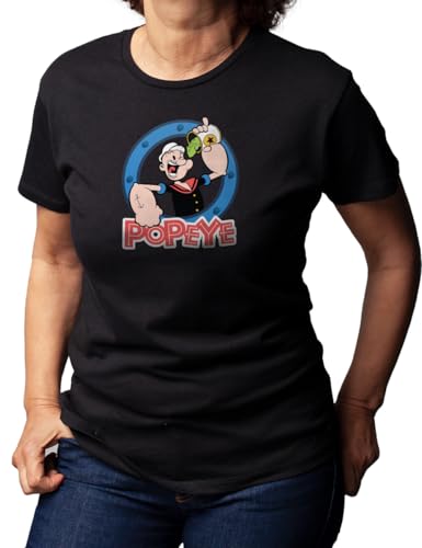 Camisetas EGB Camiseta Tirantes Nadadora Popeye-2 Ochenteras 80´s Retro Comic (Negro, M)