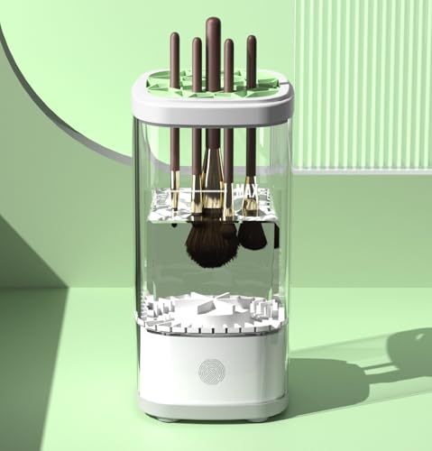 Makeup Brush Cleaner, LIFEES Premium Electric Makeup Brush and Sponge Cleaner Machine Super-Fast Dry and Deep clean, Automatic Makeup Brush Cleaner Solution for Makeup brushes & tools (WHITE)