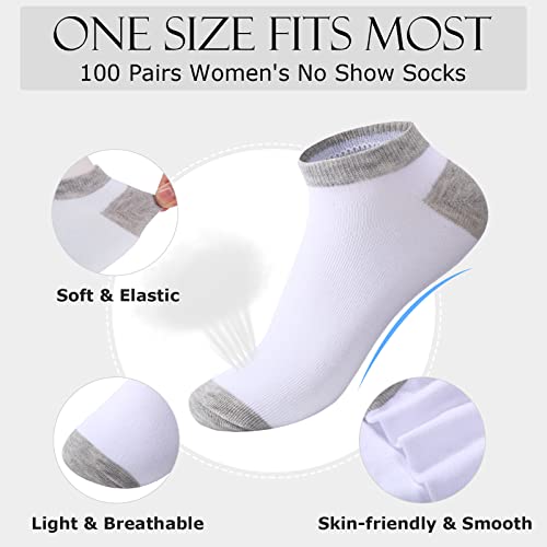 100 Pairs Low Cut Socks For Women Ankle Sock No Show Socks Bulk Soft Comfortable Non Slip Athletic Running Socks #TOP1
